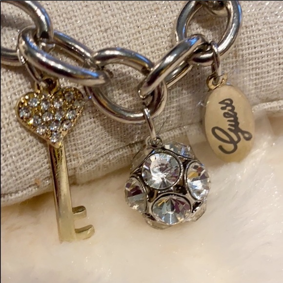NWT Guess Silver/Gold Charm Bracelet NEW